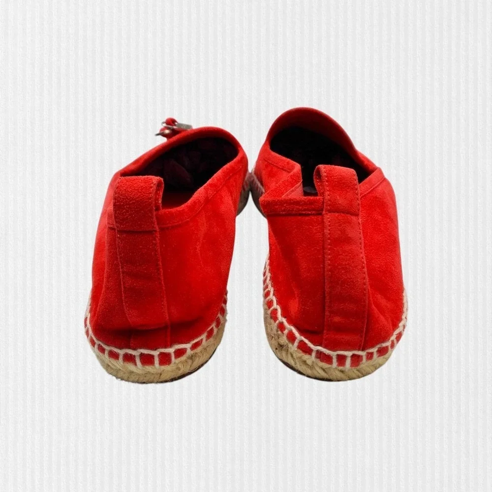 Loro Piana Red Suede Espadrille Loafers‎ with LP Padlock Charm Size 38